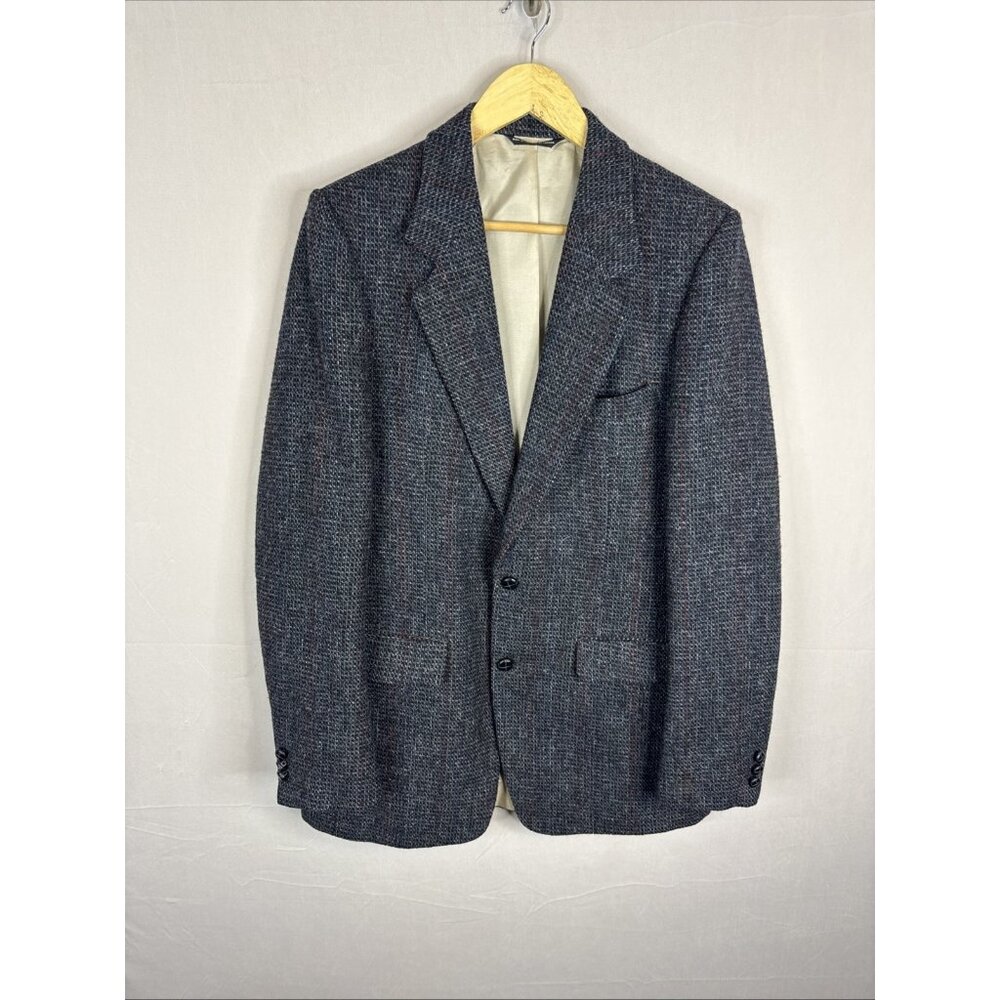 Vintage Harris Tweed The Bay Blazer 40L Tall Wool‎ Sport Coat Scottish  Gray